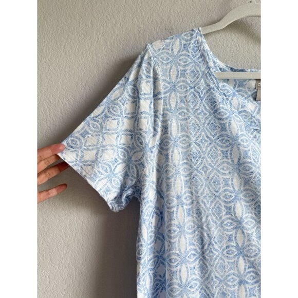 Chico’s Women’s Size 3 XL Geo Top Shirt Tee Short Sleeve V-Neck Cotton Modal - Picture 6 of 8